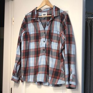 Old Navy 3/4 button down plaid top